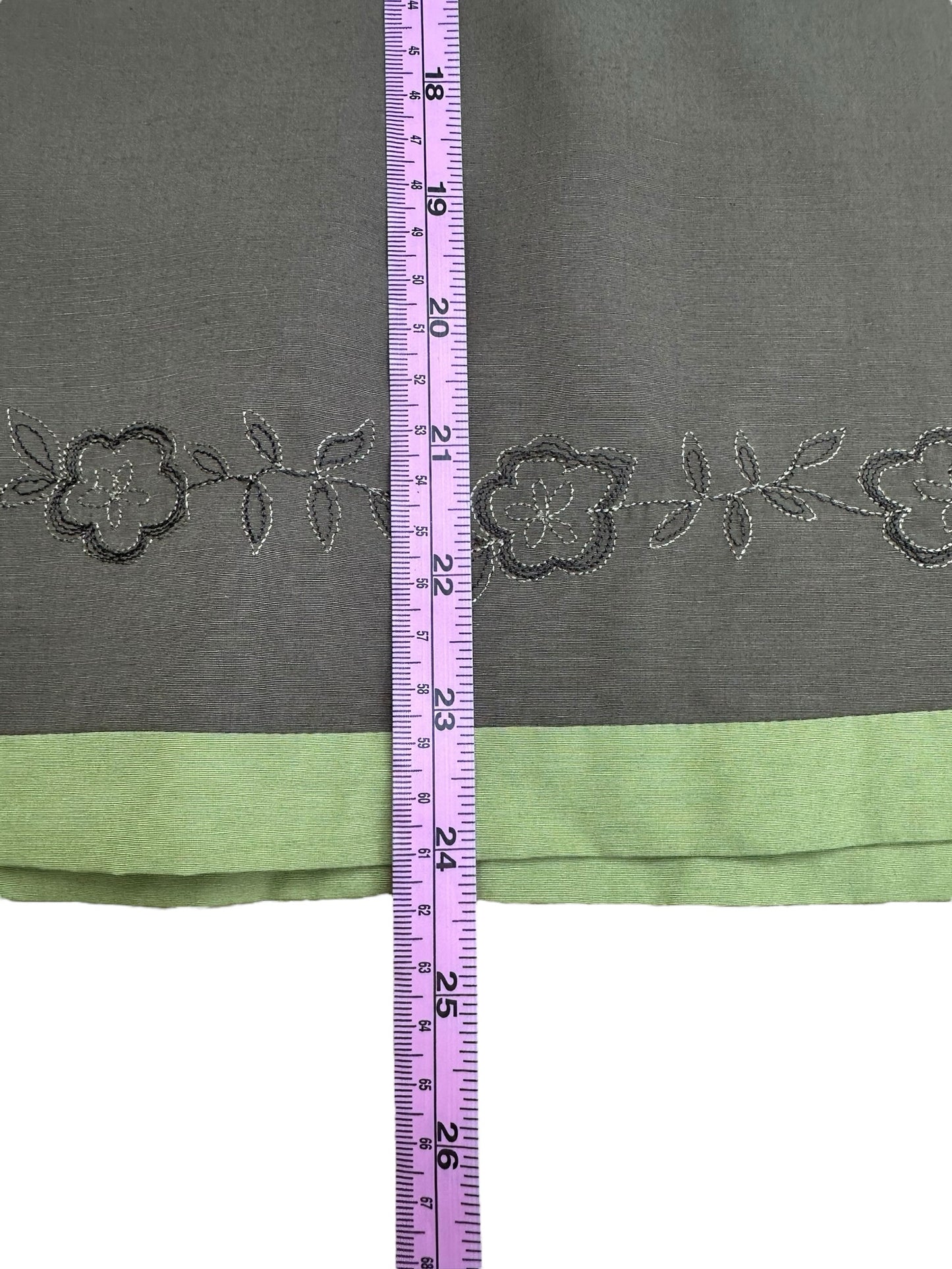 Ann Taylor NWT 100% Silk Green Midi Skirt Size 14