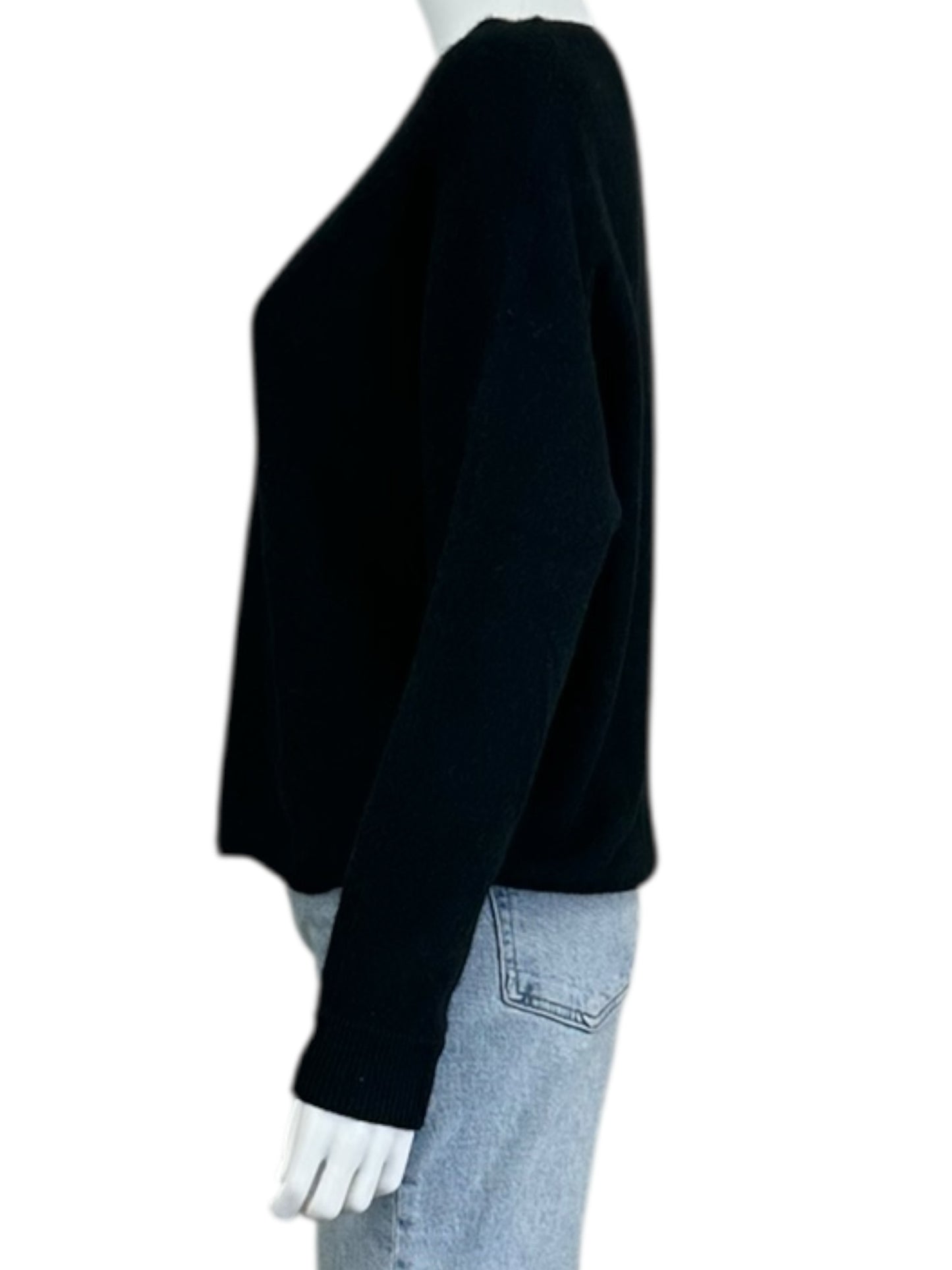 WHITE + WARREN Black 100% Cashmere Sweater Size S
