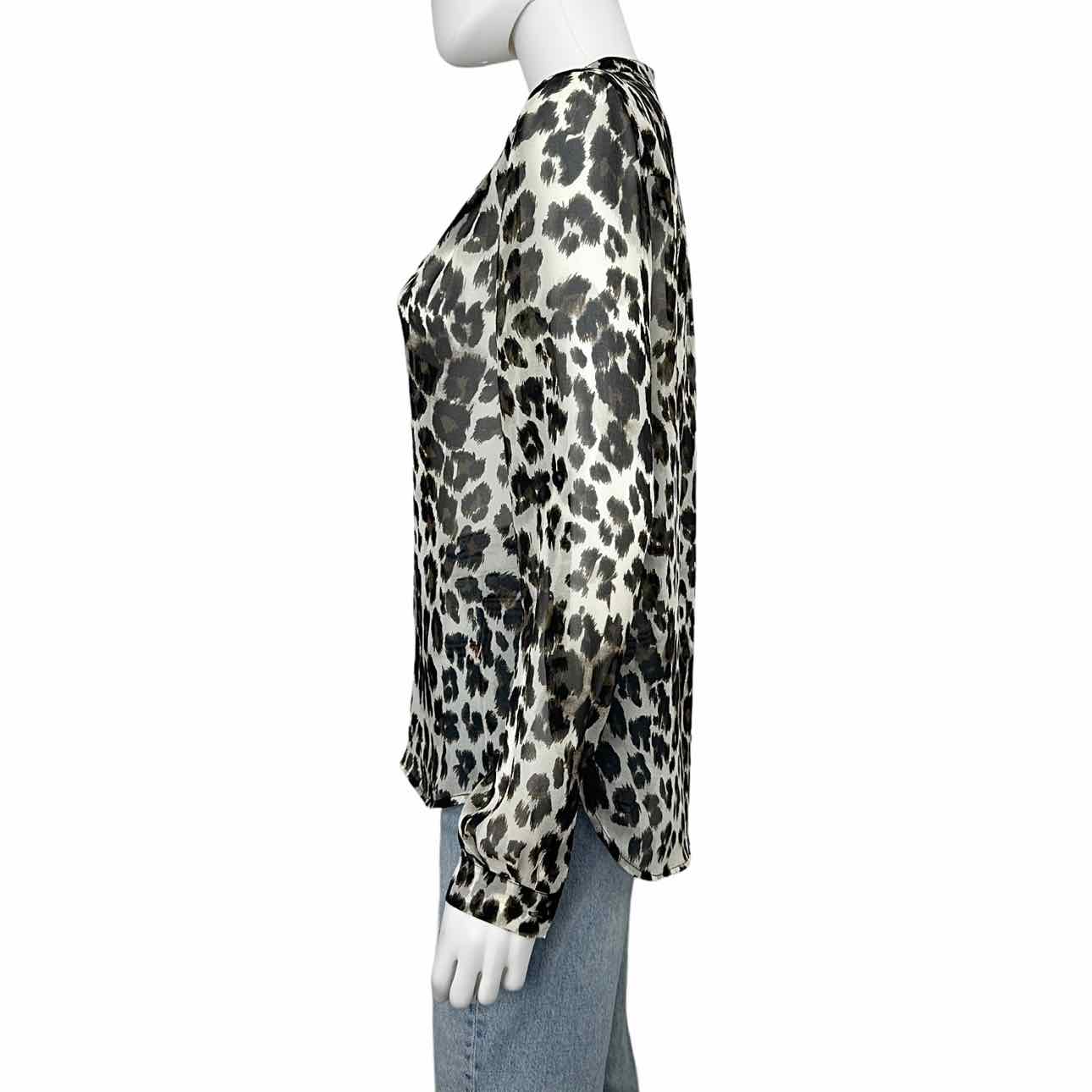 Diane von Furstenberg Brown Silk Leopard Print Button-down Size 2