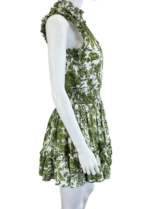 Anna Cate Green Floral Mini Dress Size XS