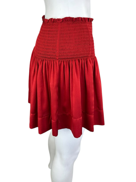KOCH Red Satin High Waisted Shorts Size S