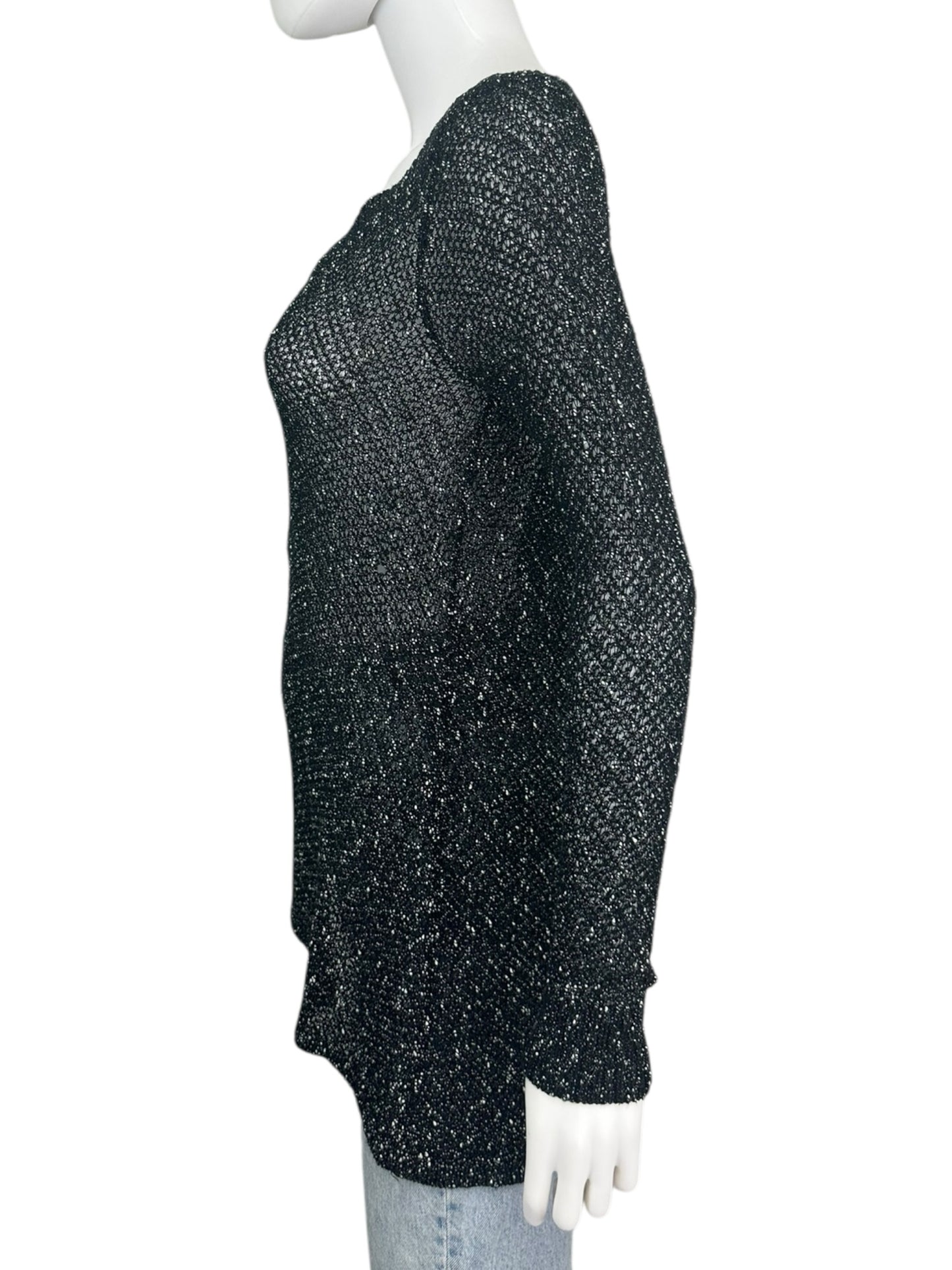 EILEEN FISHER Black Linen Sweater Size S
