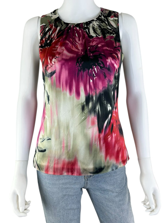 ELIE TAHARI Silk Floral Shell Size S