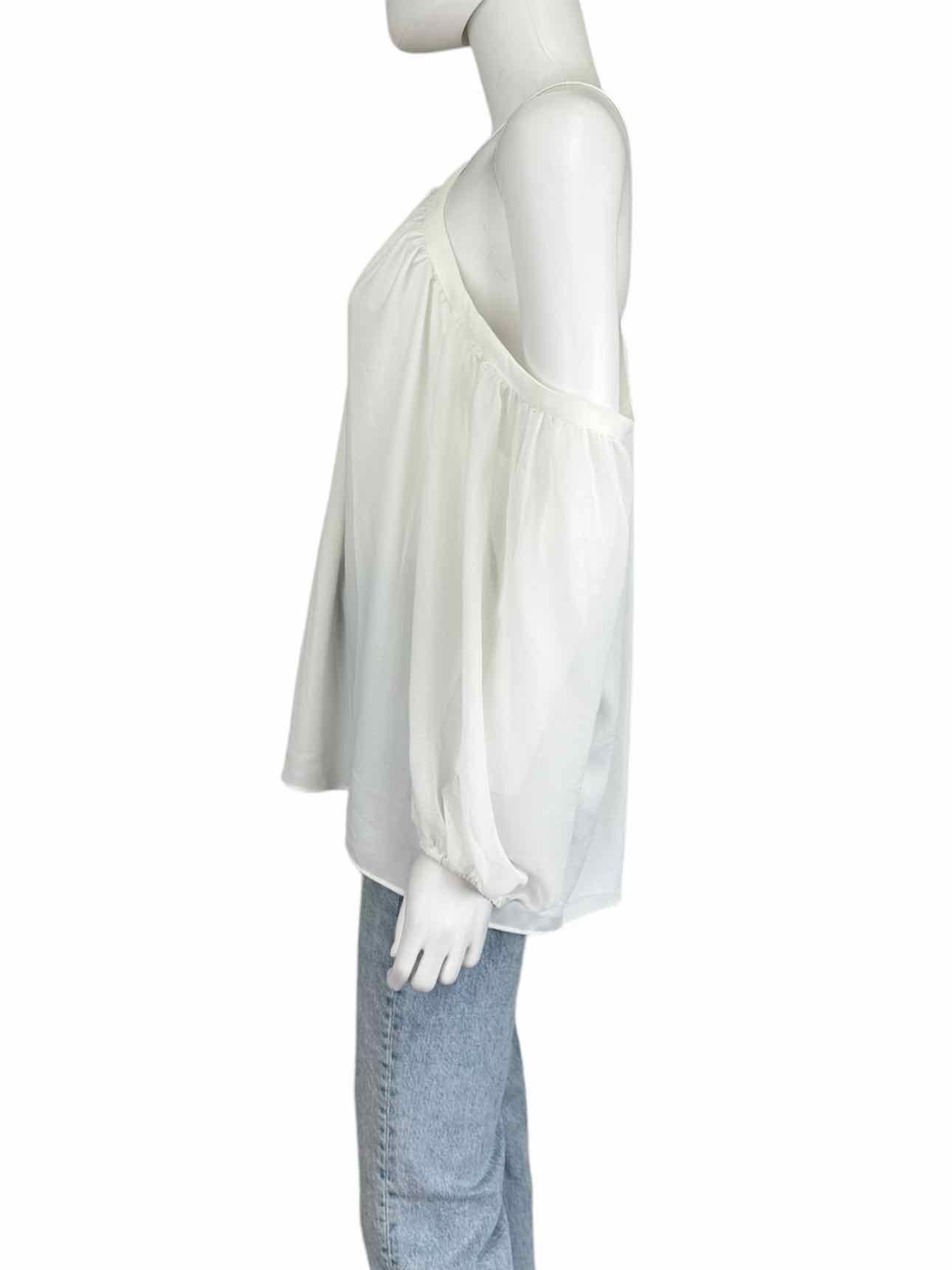 1. STATE White Cold Shoulder Blouse Size L