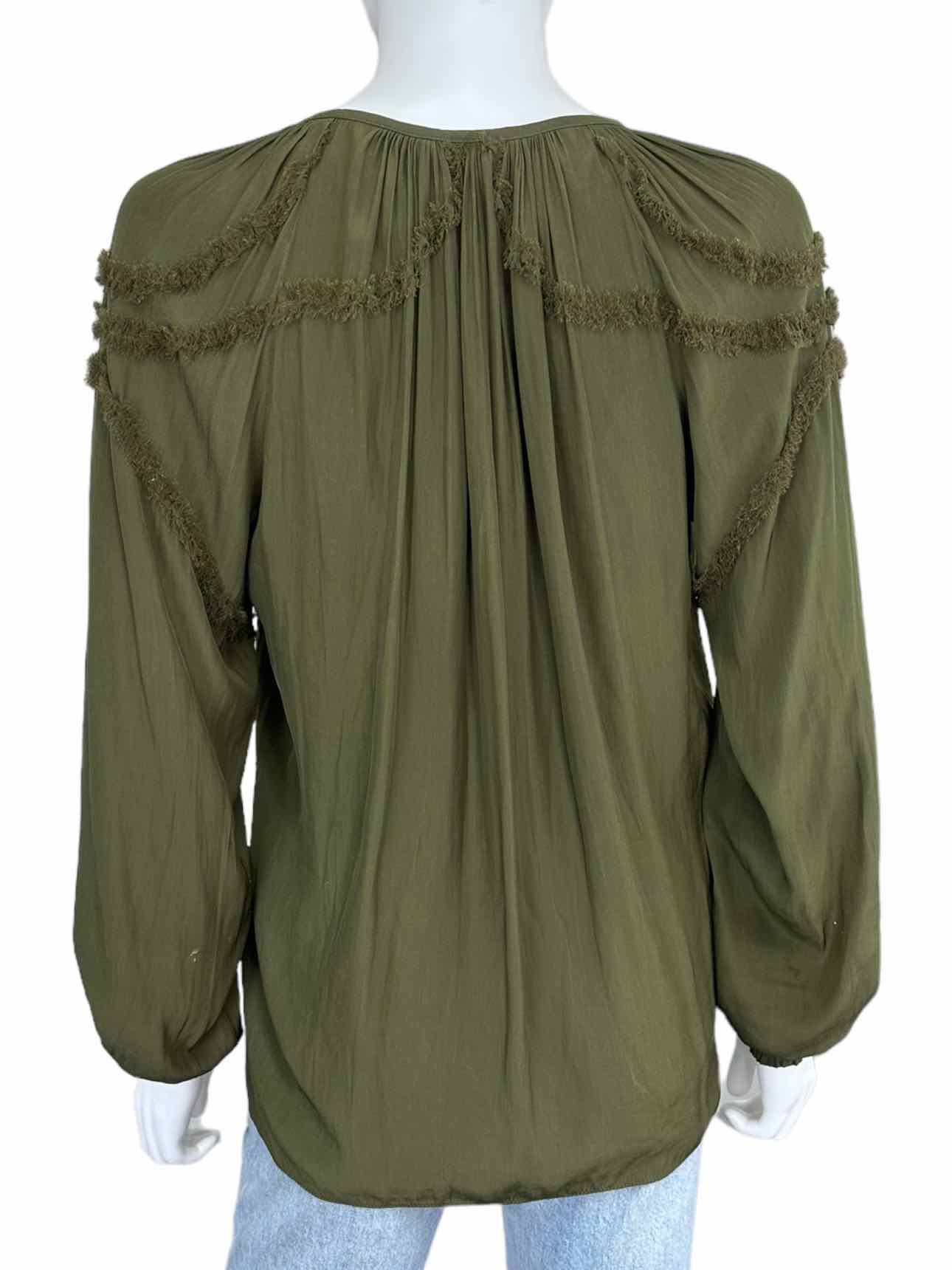 RAMY BROOK Olive Silk Blouse Size XS