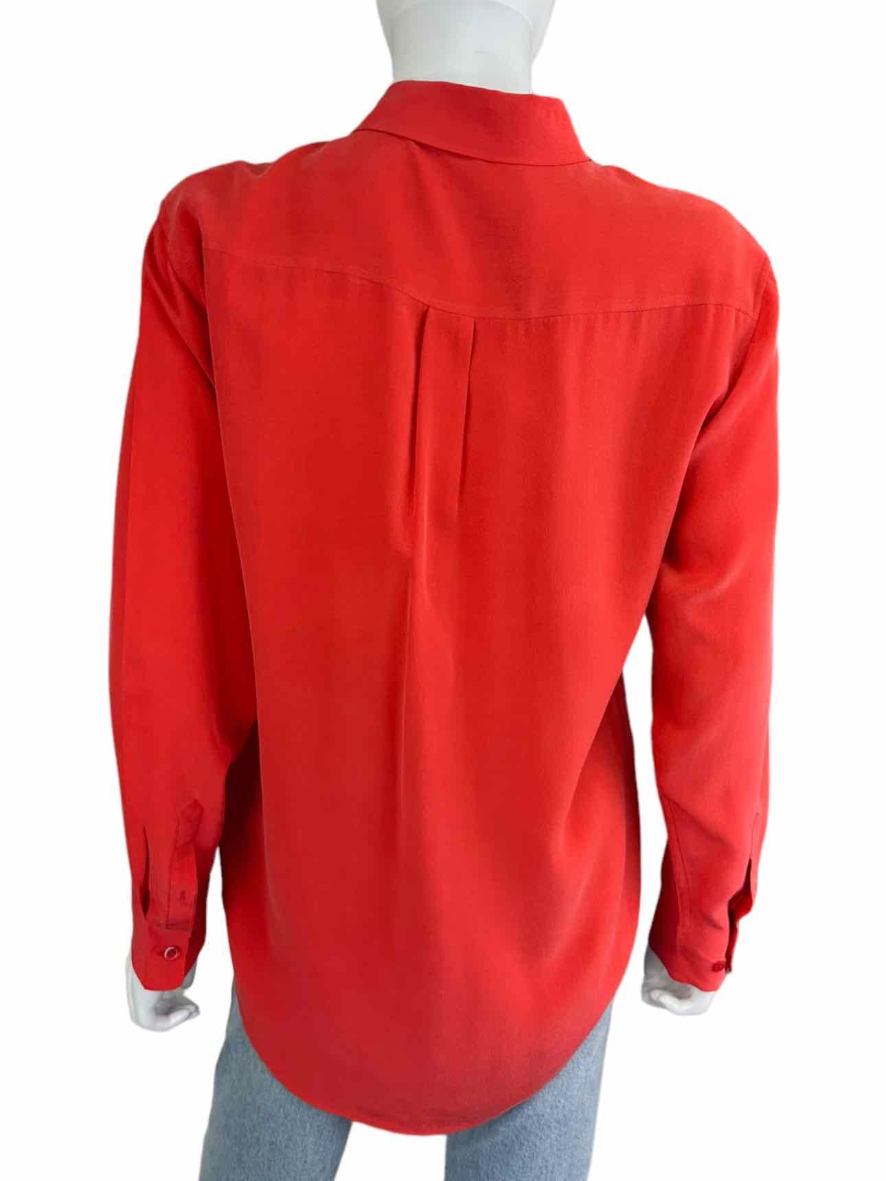 EQUIPMENT Coral Silk Button-down Shirt Size S