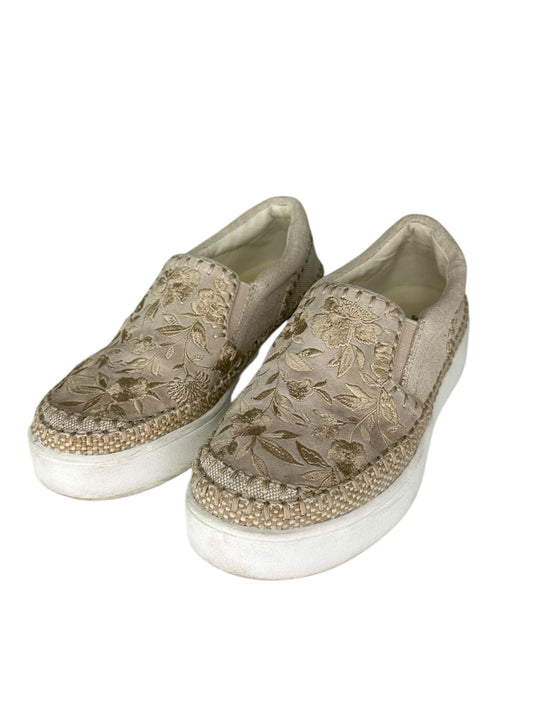 Johnny Was Tan Embroidered Cecilia Slip-on Sneakers Size 8.5