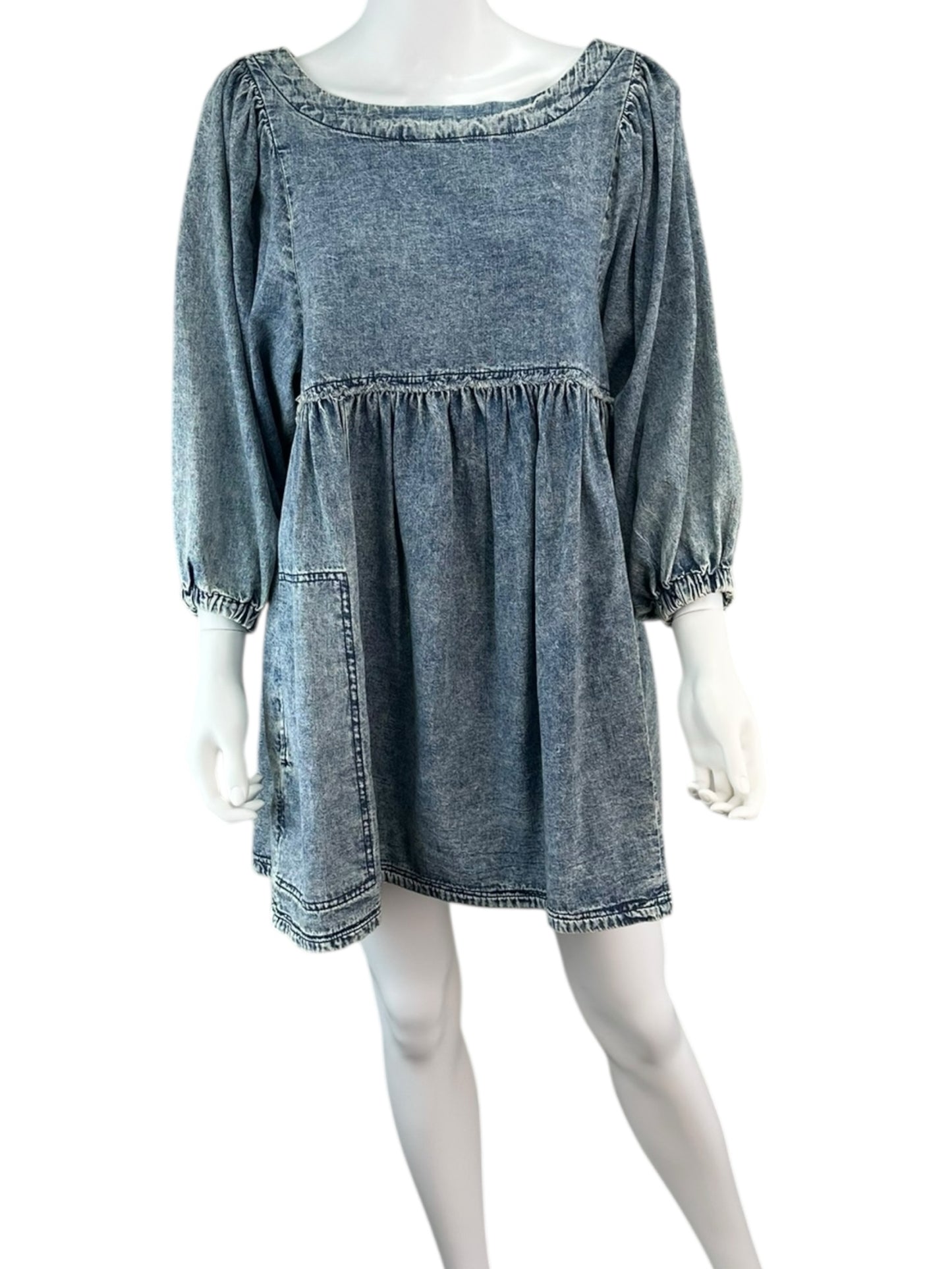 Free People NWT Blue Denim Mini Dress Size S