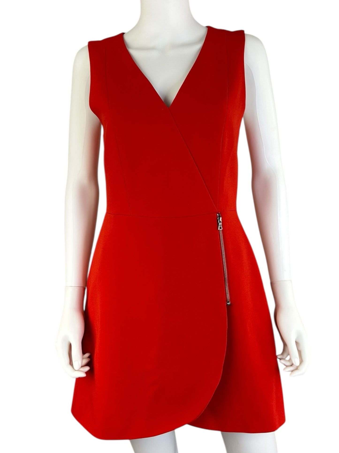 alice & olivia Red Lennon Surplice Mini Dress Size 8