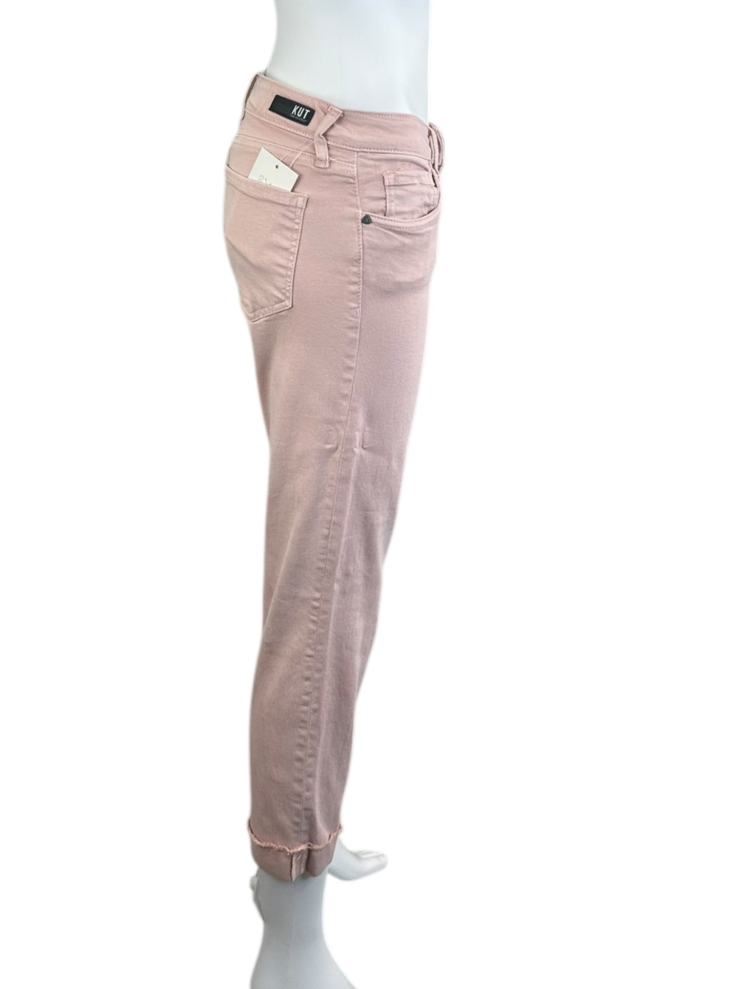 KUT from the Kloth Pink Amy Cropped Straight Leg Jeans Size 4