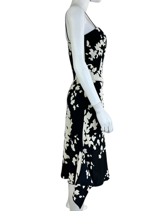 CARLISLE Black and White Midi Dress Size 2