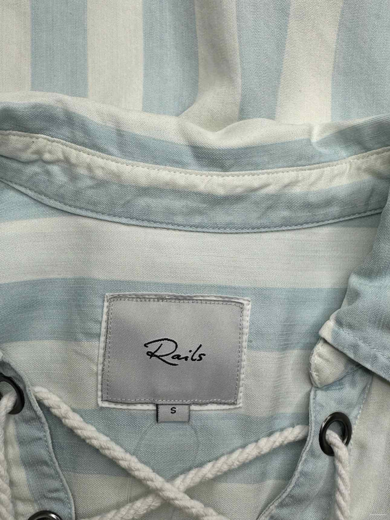Rails Blue Striped Chambray Top Size S