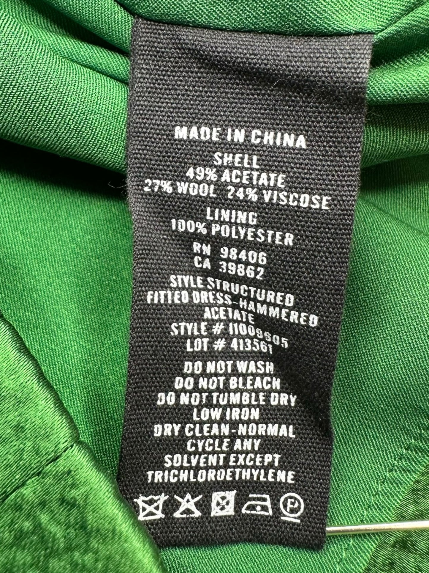 Theory Green Cocktail Dress Size 4