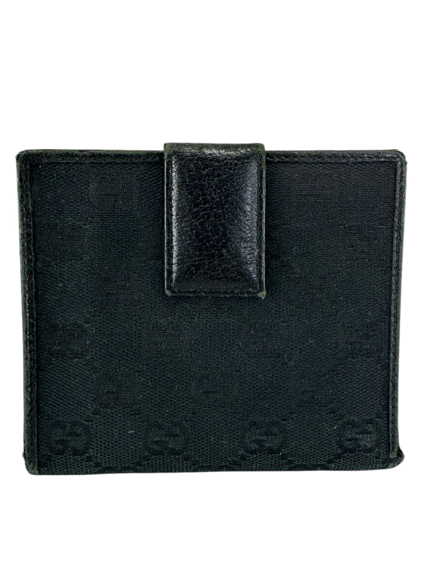 Gucci Black GG Canvas 2 Fold Wallet Wallet