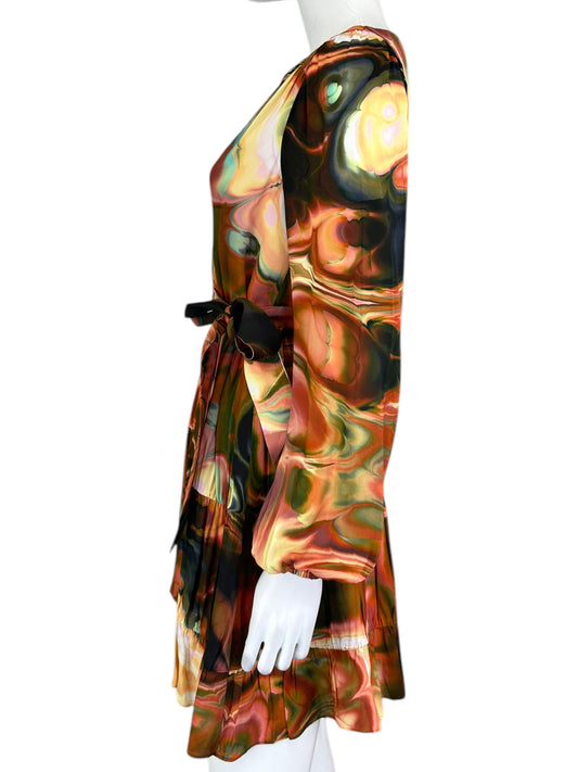 MARIE OLIVER Multicolor Marble Print Mini Dress Size XS