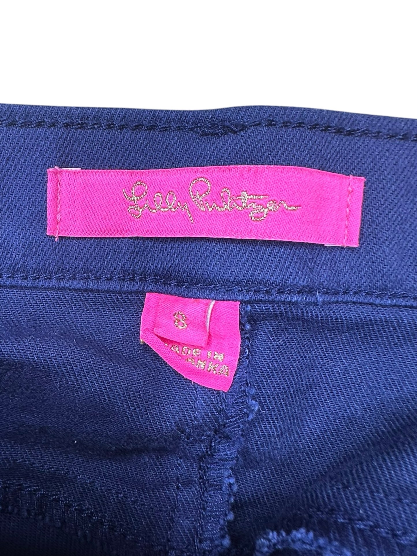 Lilly Pulitzer Navy Eyelet Trim Jeans Size 8