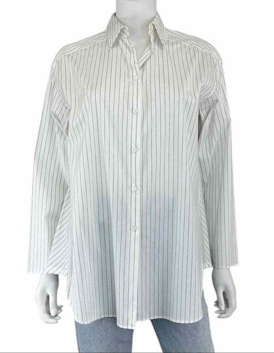 LAFAYETTE 148 NEW YORK Striped Button-down Shirt Size SP