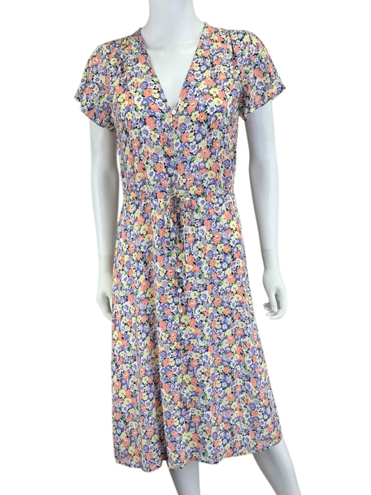 Rails Multi-Colored Floral Print Midi Dress Size XS