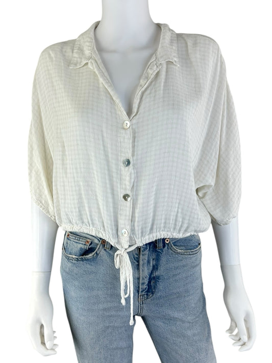 bella dahl White Gauze Button Down Size M