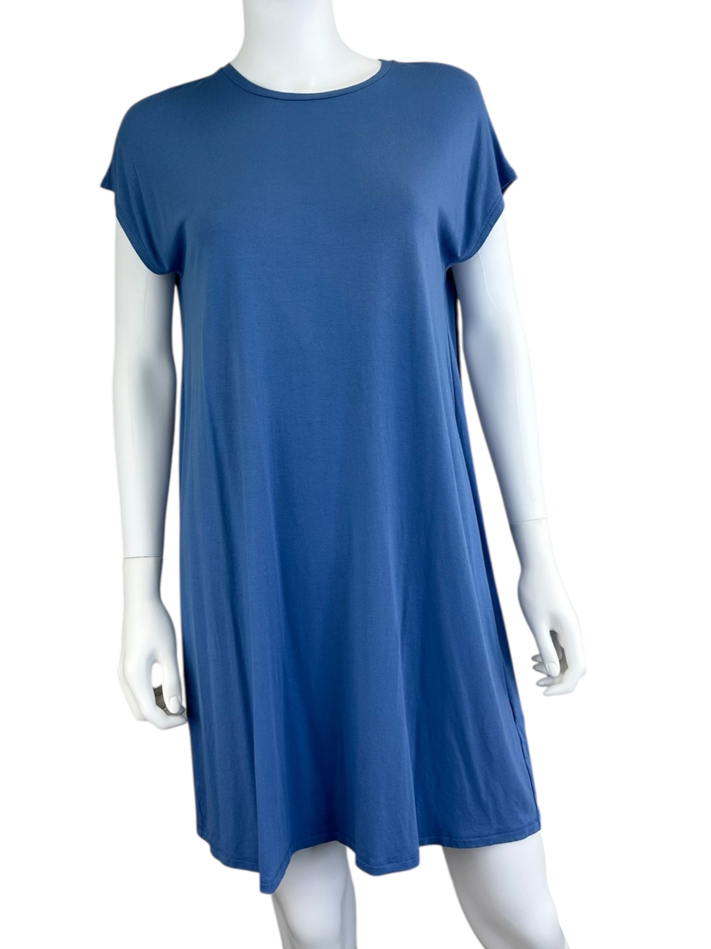 EILEEN FISHER Blue Knit Shirt Dress Size S