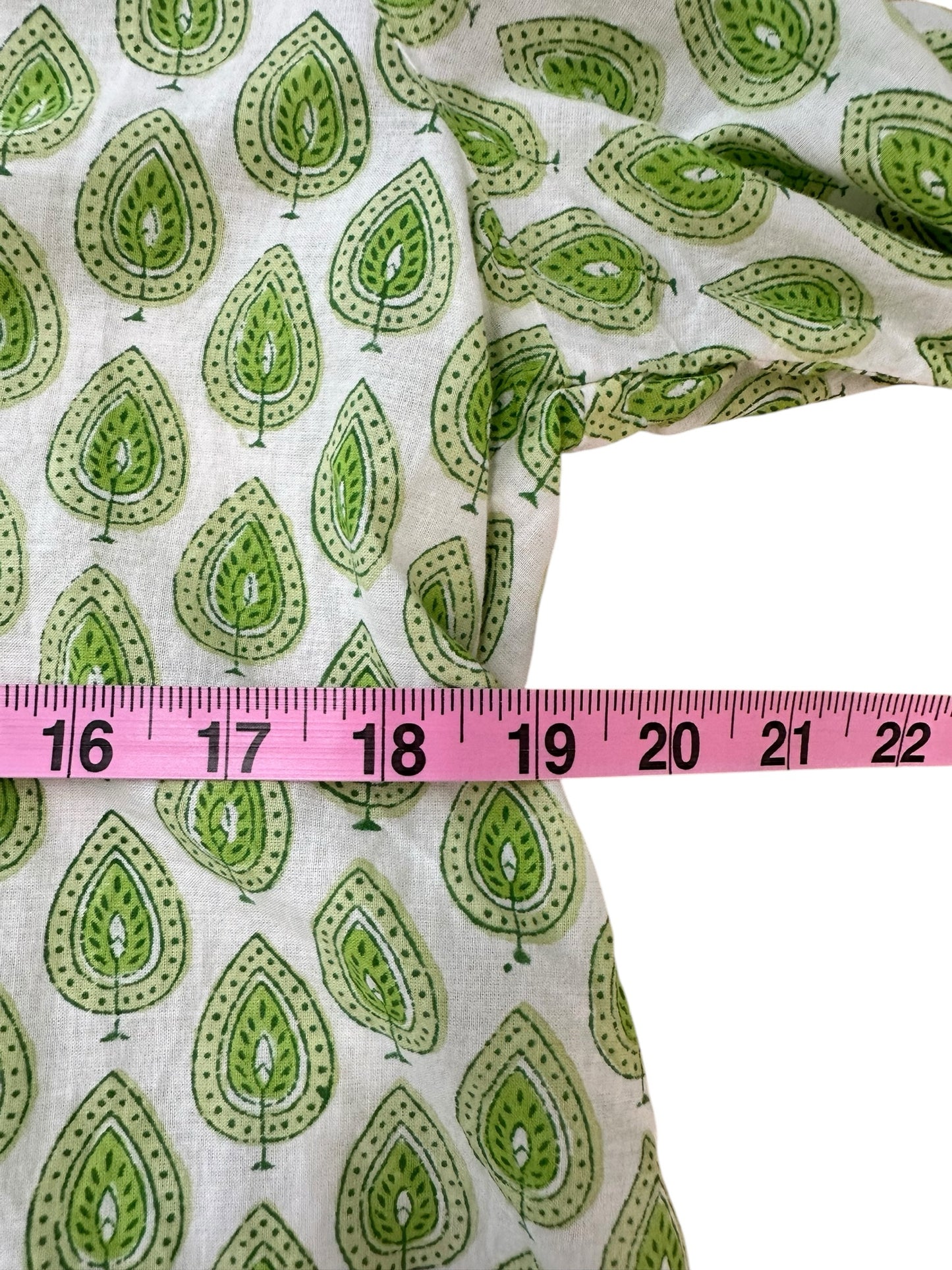 POMEGRANATE Green Patterned Tunic Size L