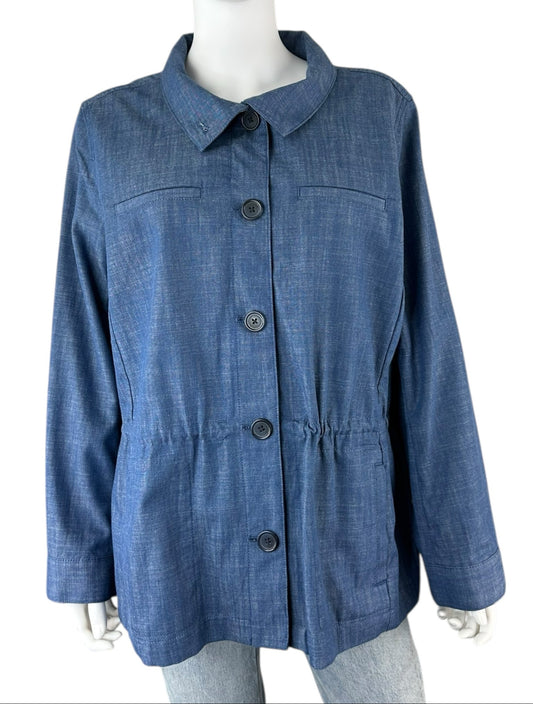 Talbots Blue 100% Cotton Jacket Size XLP