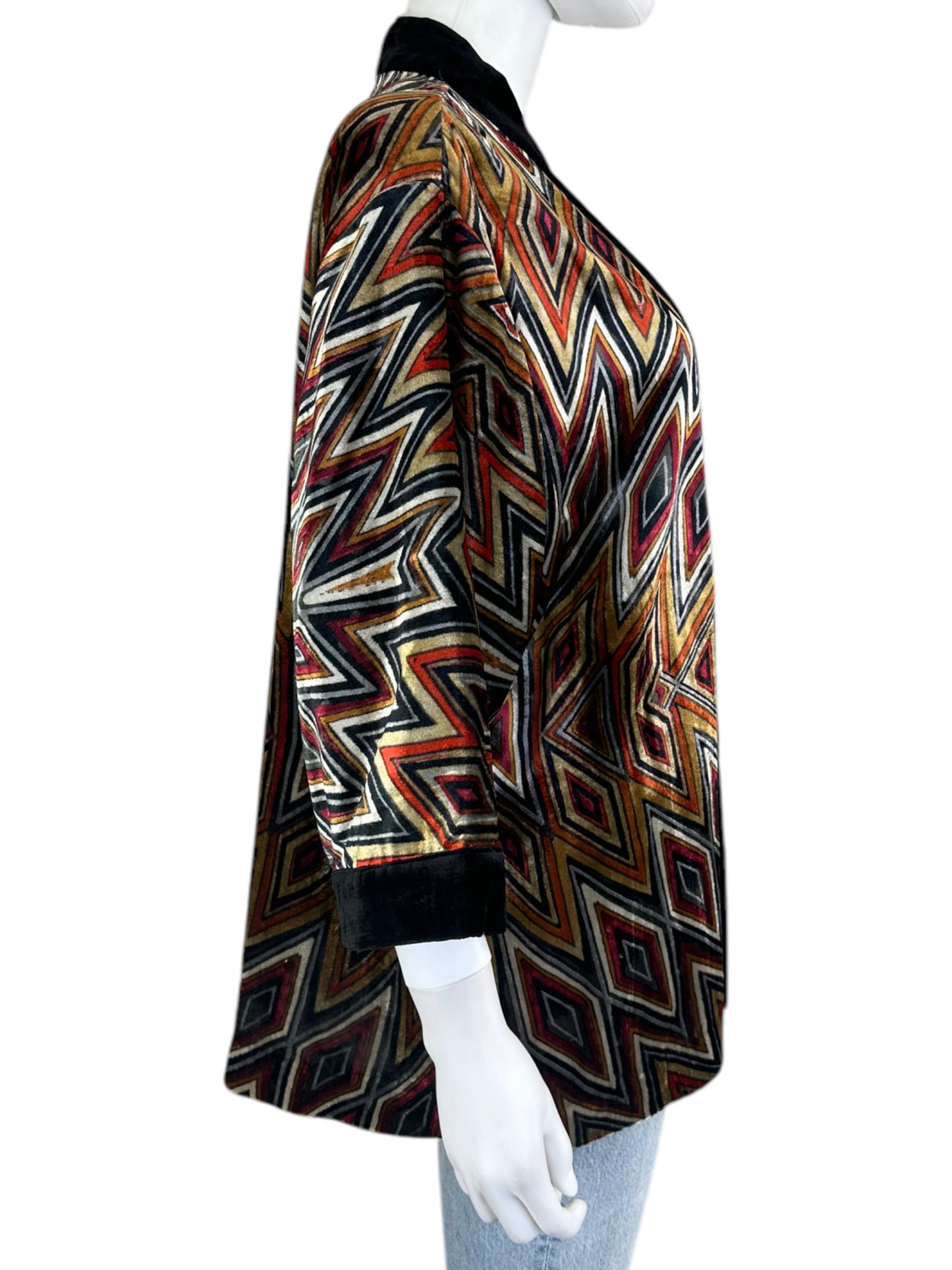 chicos Velvet Geo Print Kimono Size XL
