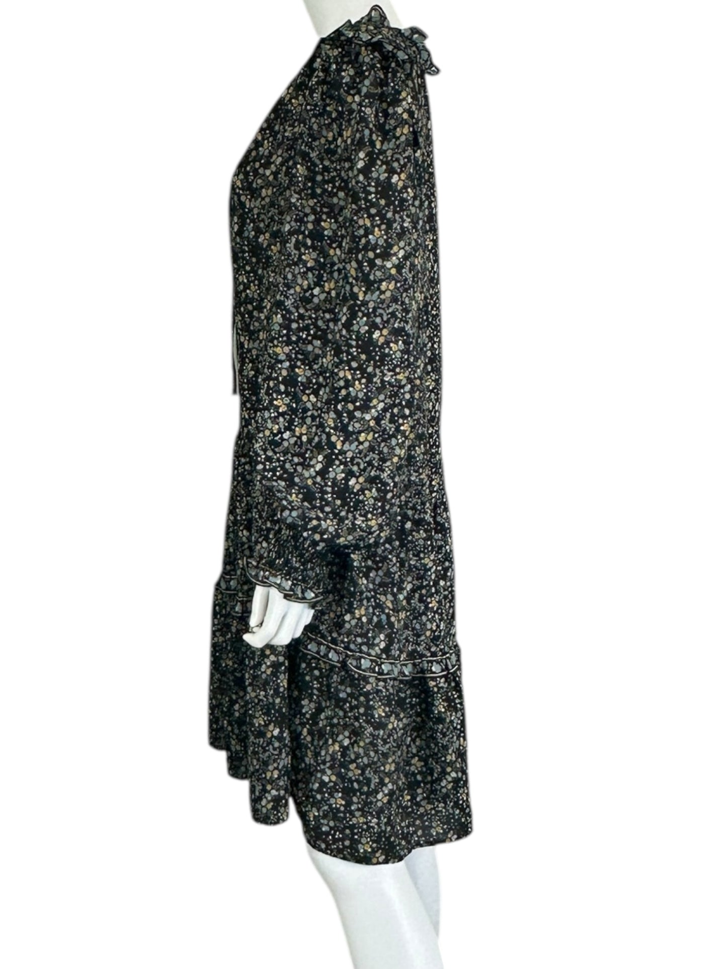 MAX STUDIO Black Floral Casual Dress Size XL