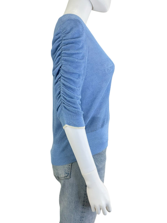 VERONICA BEARD Blue Sheer Top Size M