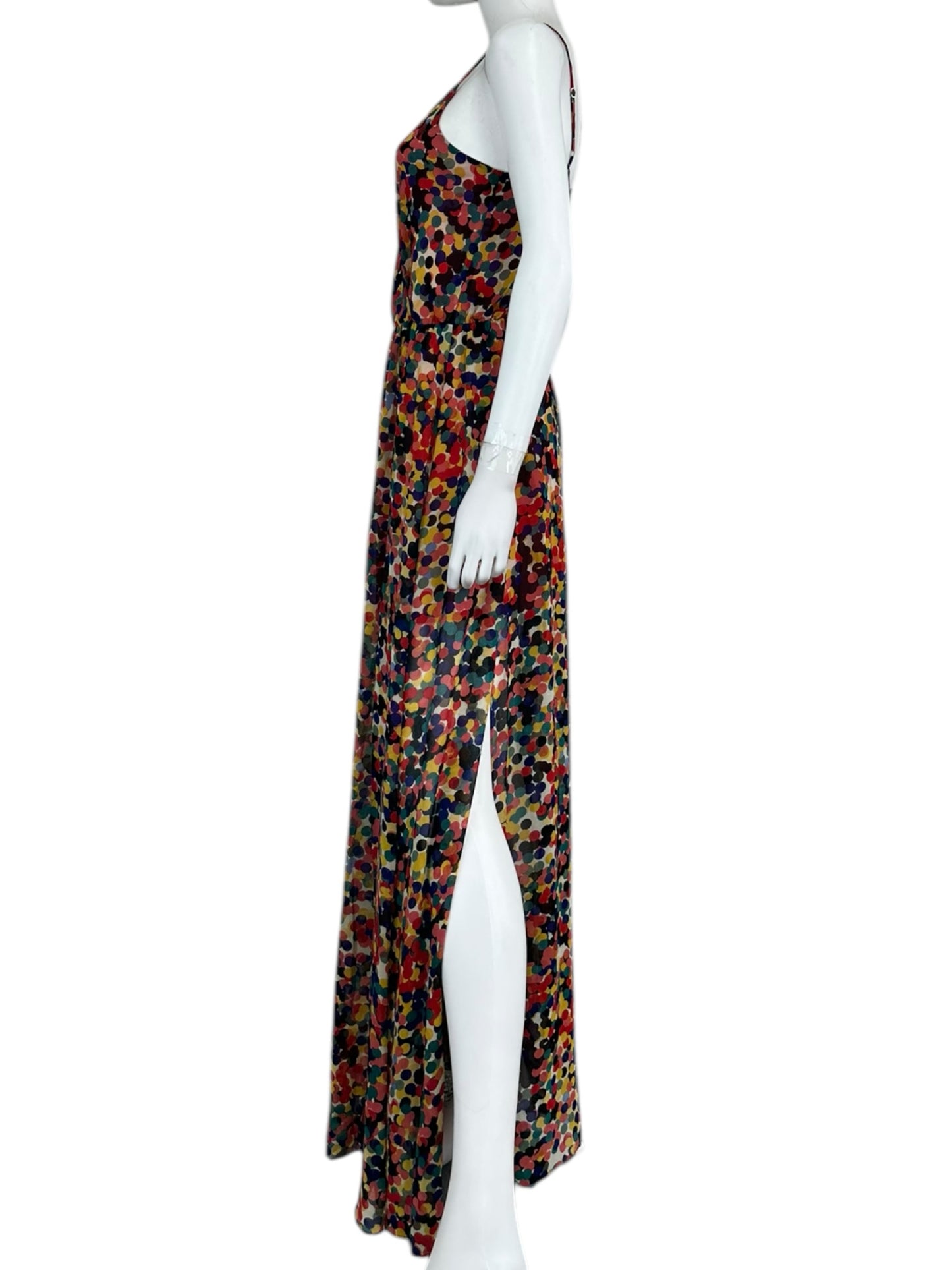lavender brown Colorful Spotted Long dress Size M