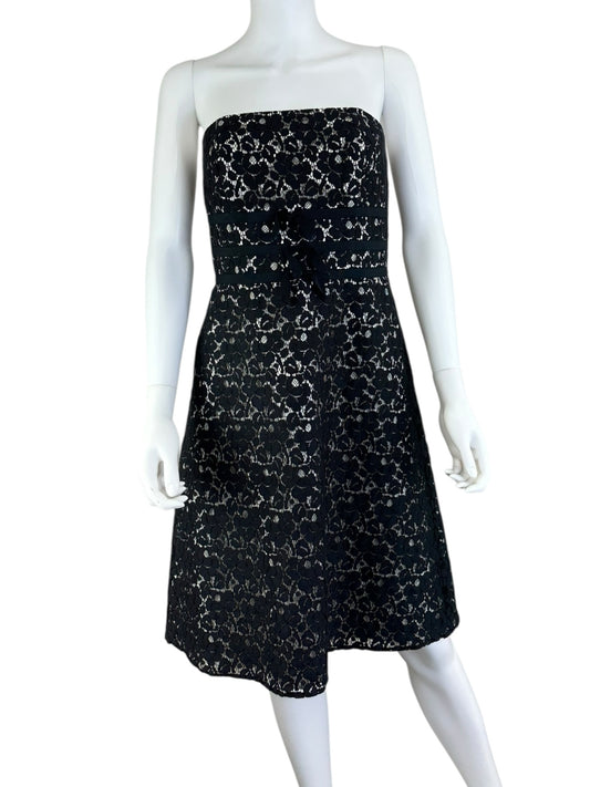 White House Black Market Black Lace Cocktail Dress Size 8