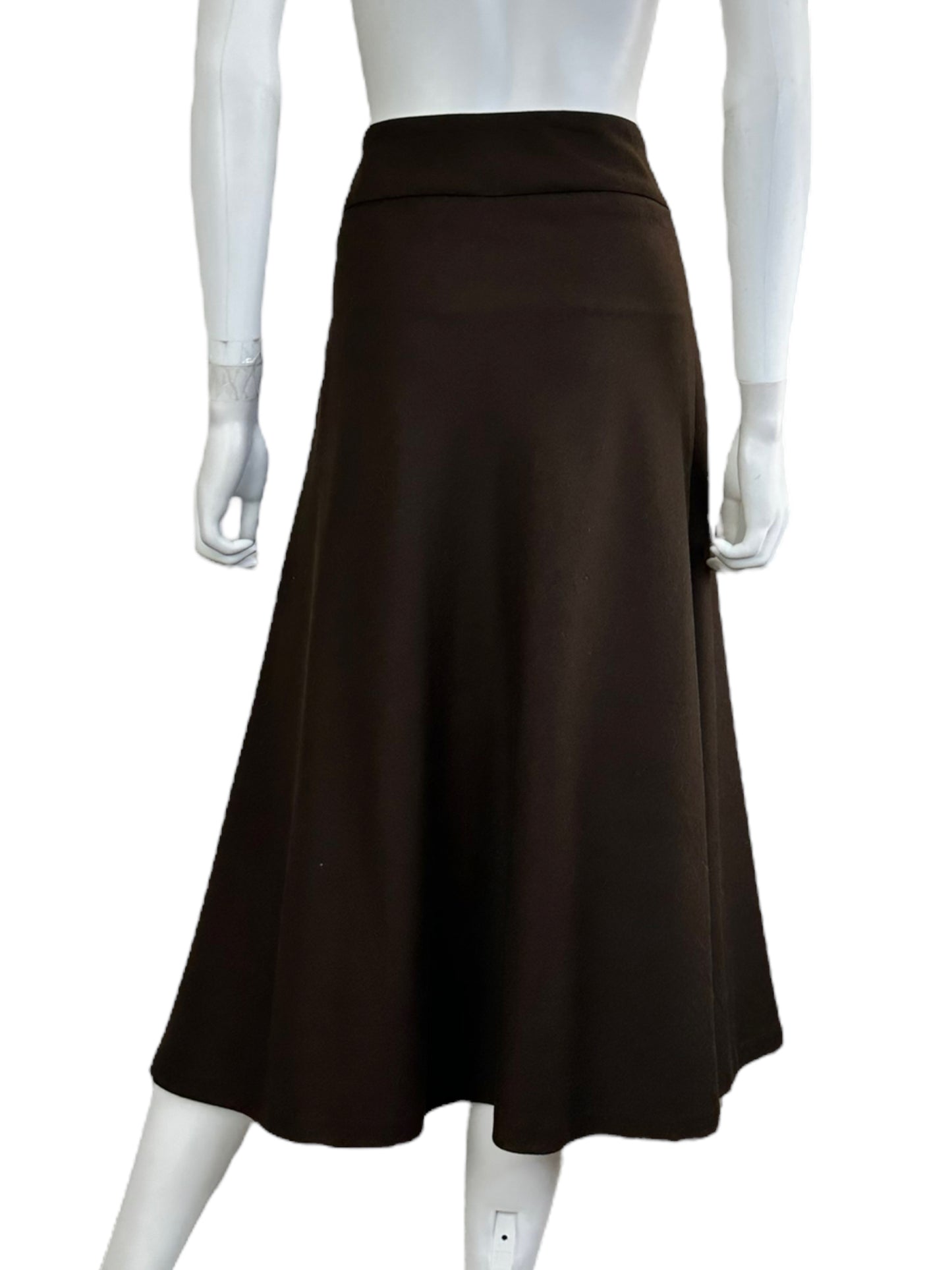 Talbots Brown Wool Midi Skirt Size M