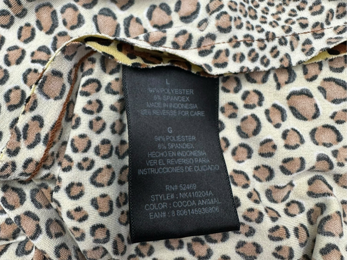 Norma Kamali Brown Leopard Print Knit Top Size L