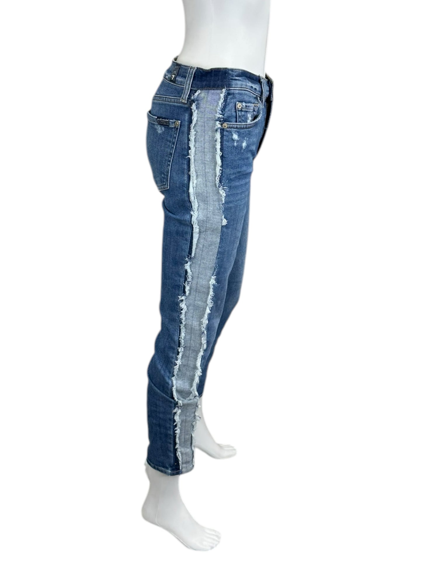 7 for all man kind Frayed Stripe Jeans Size 27
