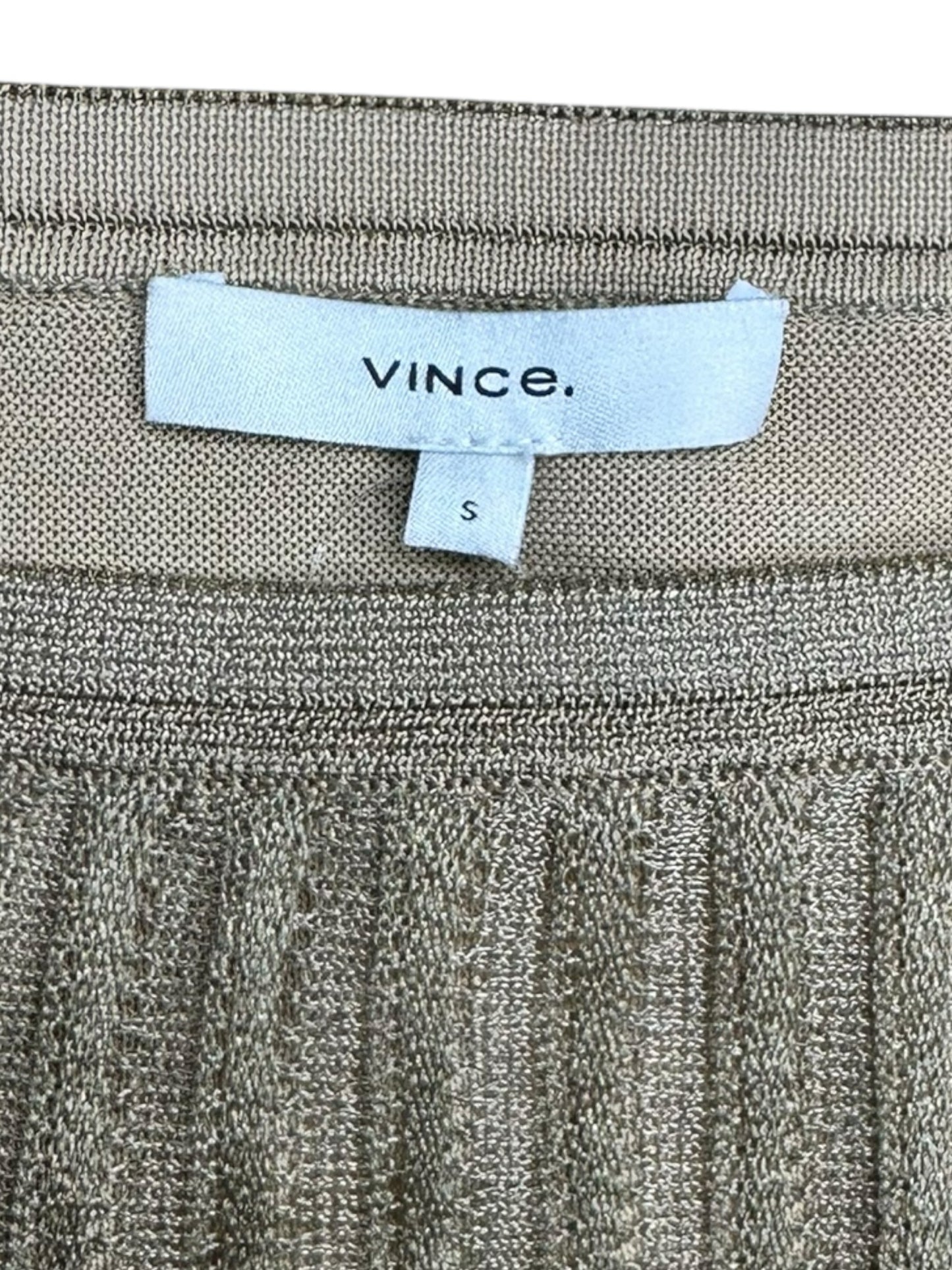 Vince Gold Pleated Midi Skirt Size S