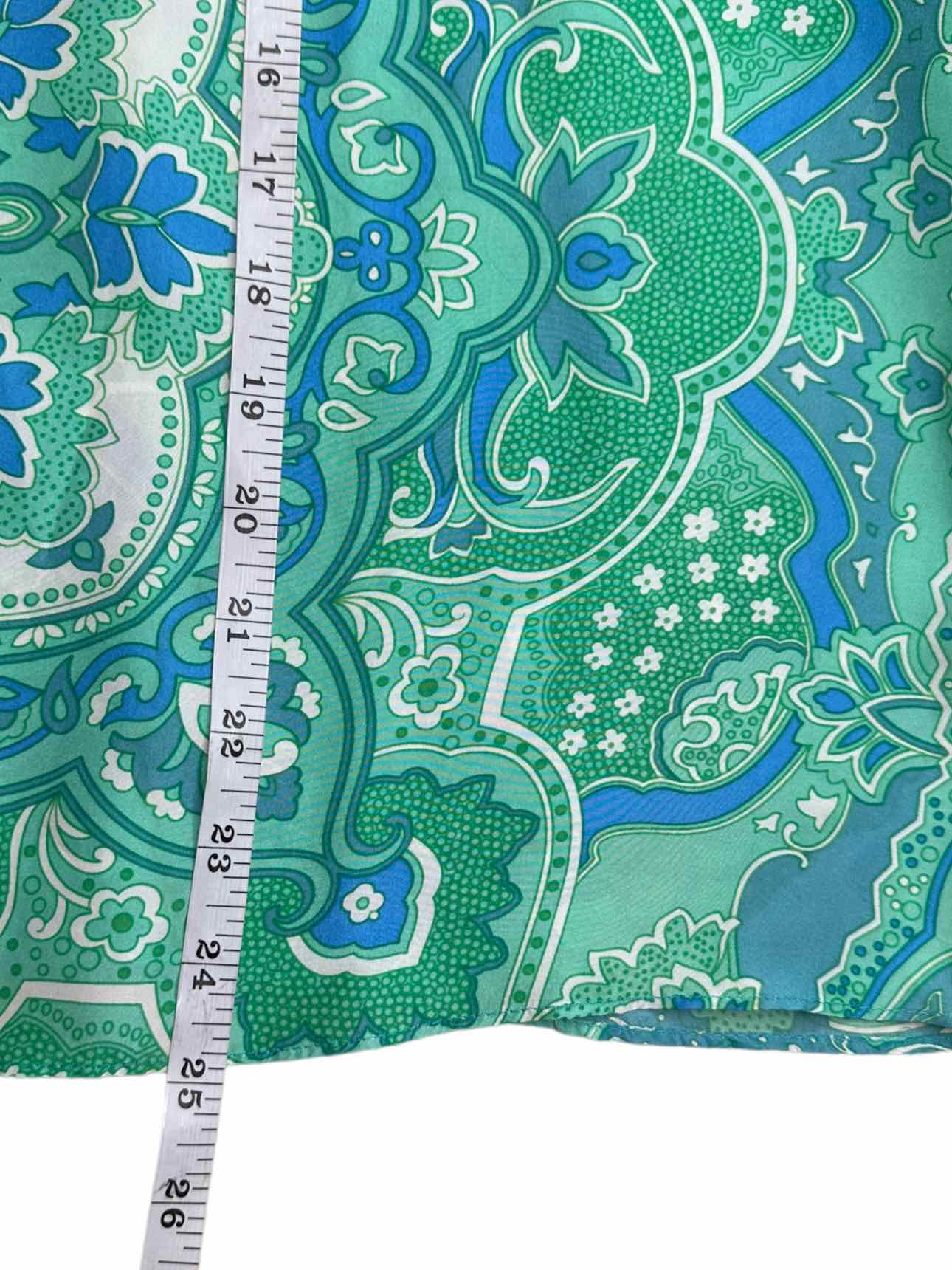 CALYPSO Green Paisly Silk Print Blouse Size XS