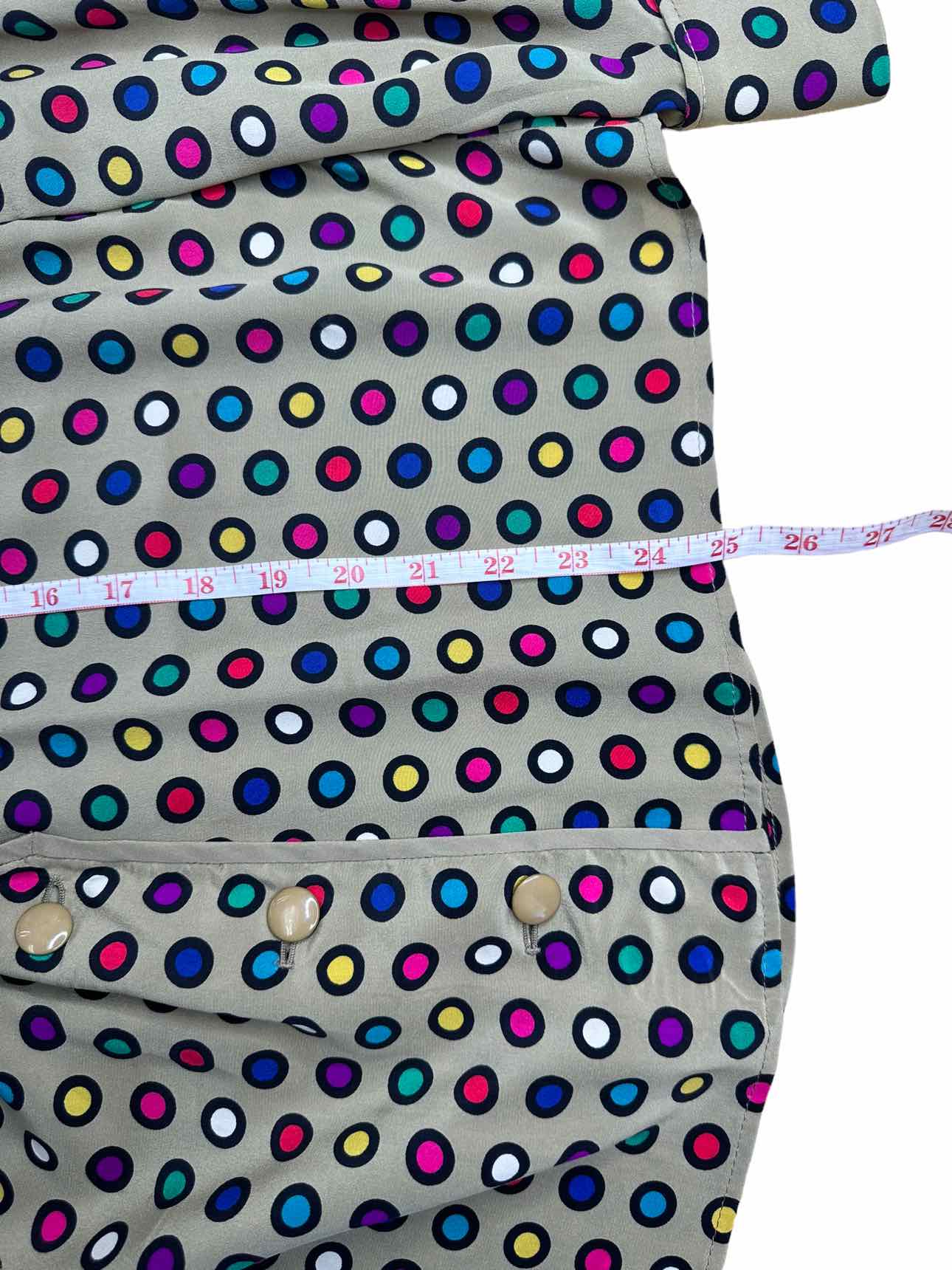 Valentino 100% SILK Vintage Polka Dot Blouse Size 10