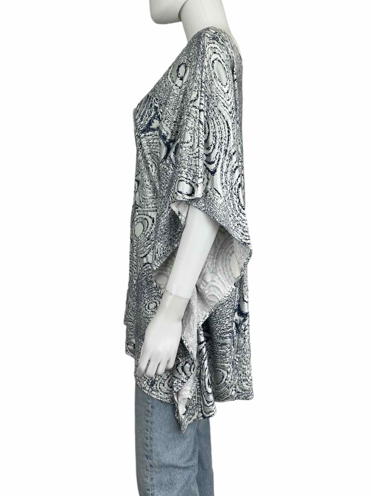 bryn walker Blue Metallic Print Tunic Size M