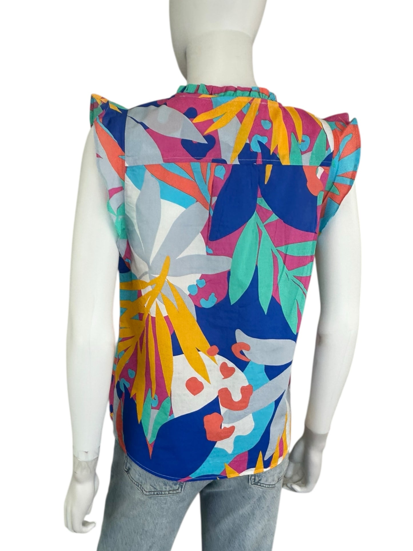 J. Crew Floral Sleeve less Blouse Size XS