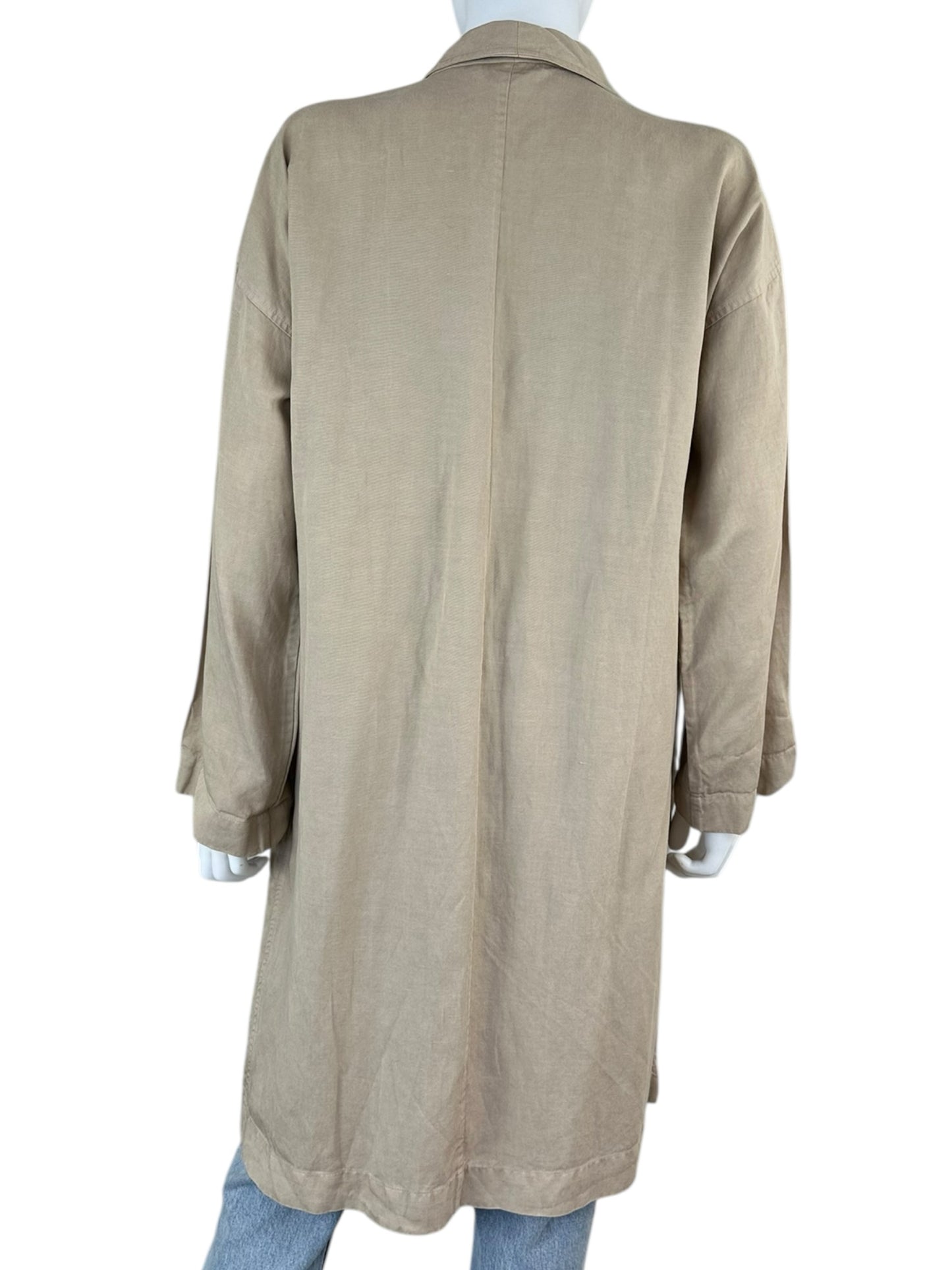 EILEEN FISHER Tan Linen Blend Duster Size S