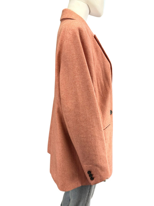 LOFT Peach Wool Blend Double Breasted Blazer Size 18