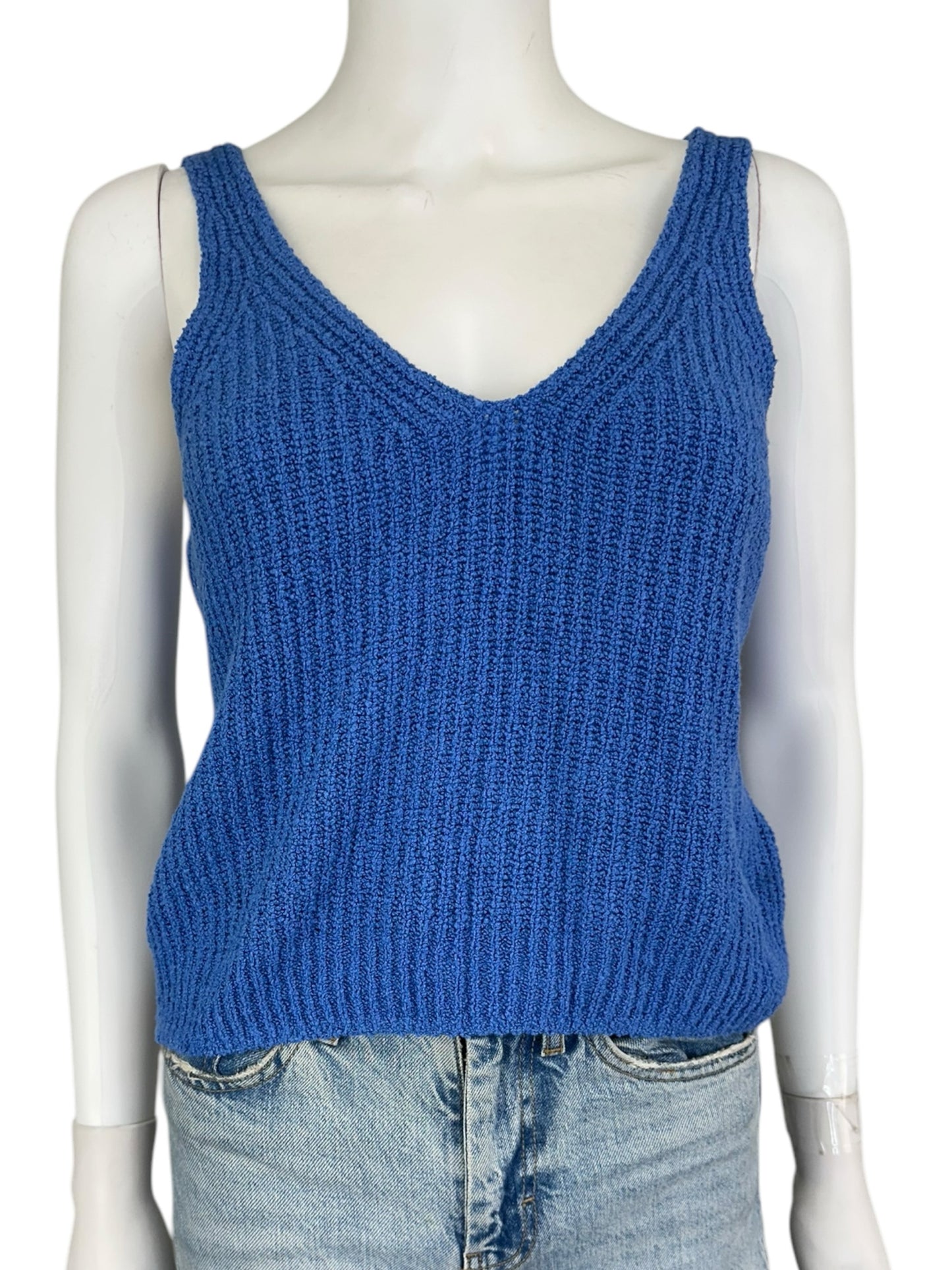 NATION Blue Pima Cotton Sweater Tank Size XS