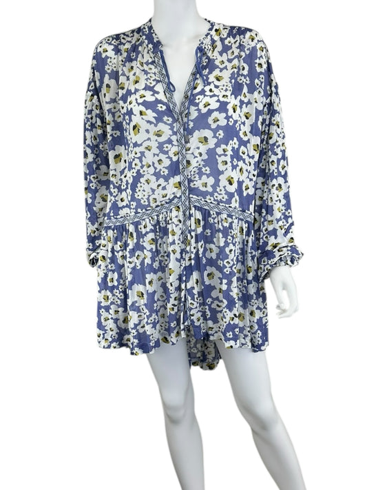 Free People NWT Blue Floral Mini Dress Size XS