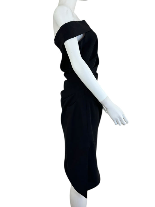MILLY Black Strapless Cocktail Dress Size 4