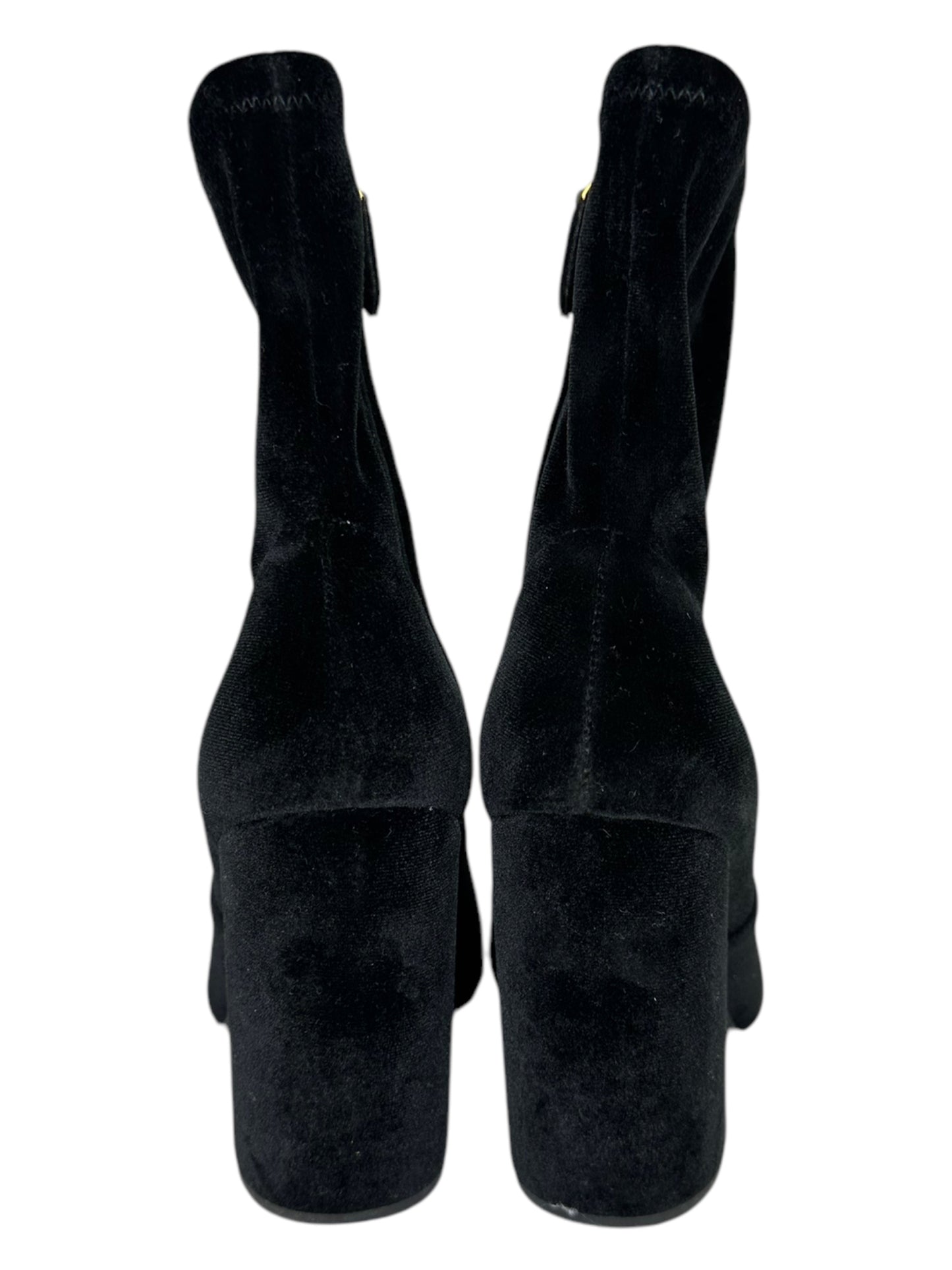 PRADA Black Velvet Bootie Size 37.5