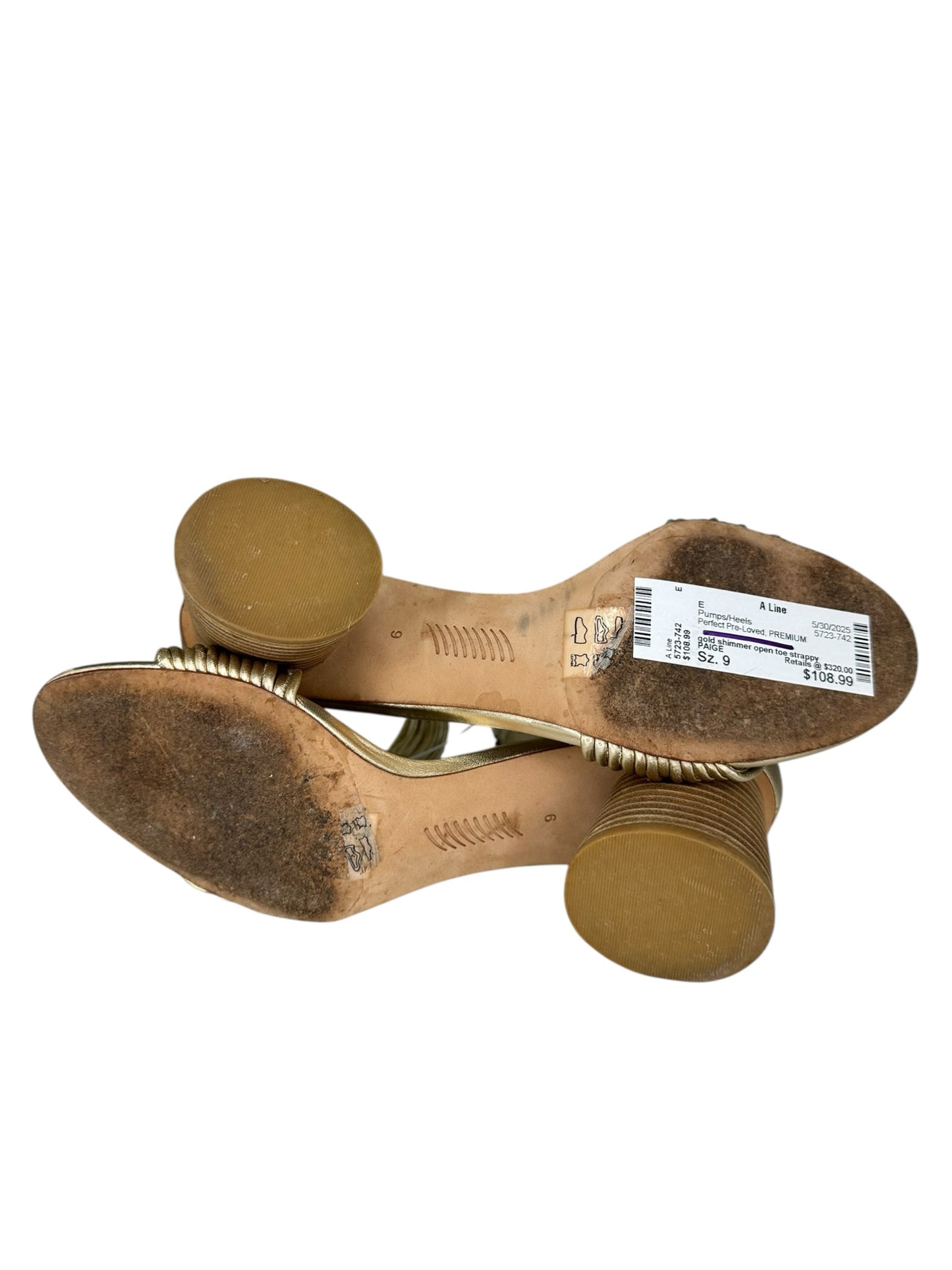PAIGE Gold Strappy Sandals Size 9