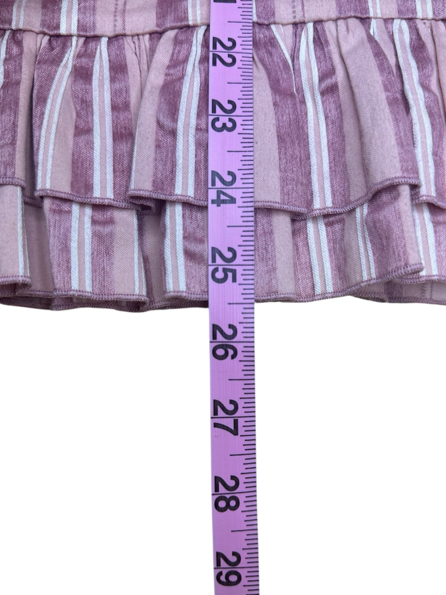 ALEXIS Pink Striped Linen Blend Mini Sundress Size M