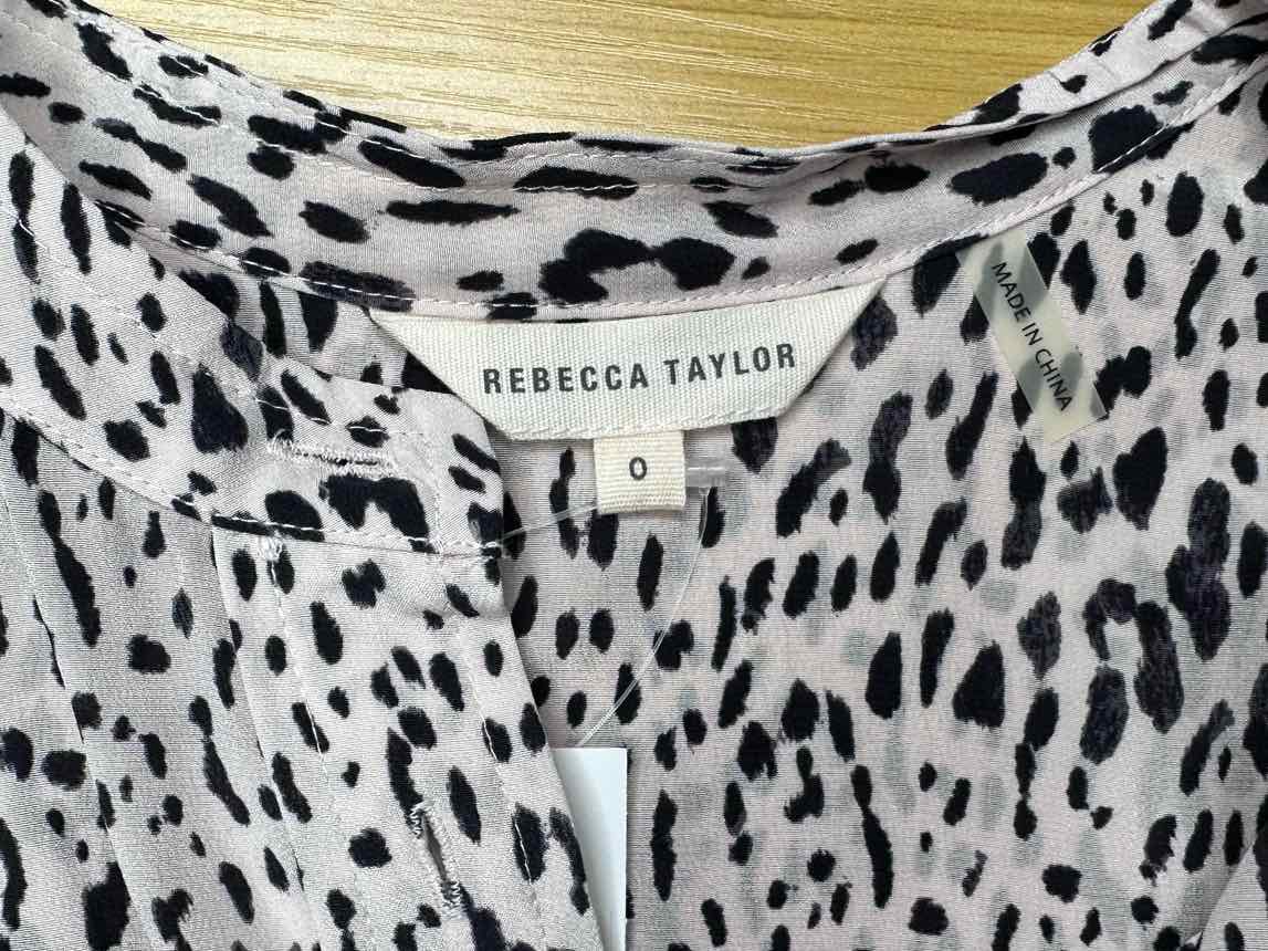 Rebecca Taylor 100% Silk Leopard Print Top Size 0