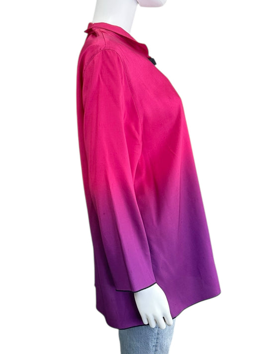 CAROLINE ROSE 100% Silk Pink Ombre Jacket Size M