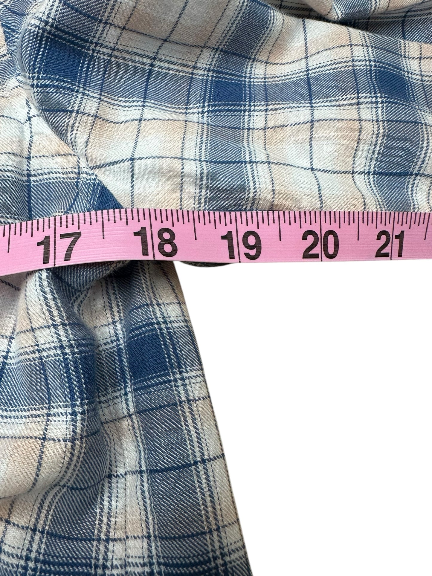 PAIGE 100% Cotton Blue Plaid Button-Down Size M